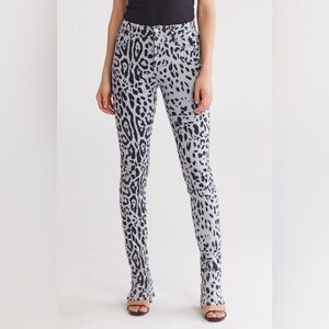 Good American Black and Gray Animal Print Jeans
